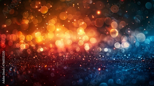 Wallpaper featuring an abstract blend of bokeh effect, firework displays, and a vibrant mosaic of ice crystals