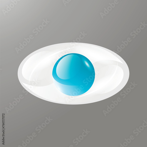 Vector scrambled eggs with blue yolk