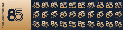 collection of creative number 85 logo designs. abstract eighty-five design vector illustration