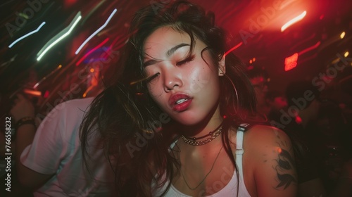 Night Club Fun with Young Asian Woman on Dacning