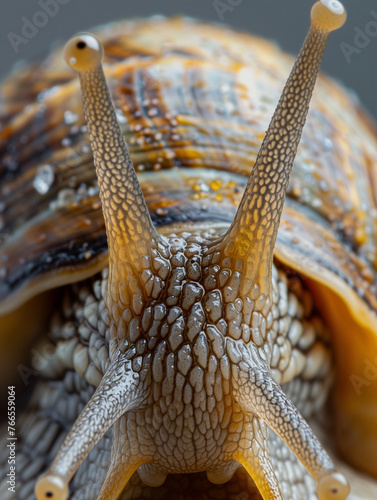 A Close Up Detailed Photo of a Snail's Face