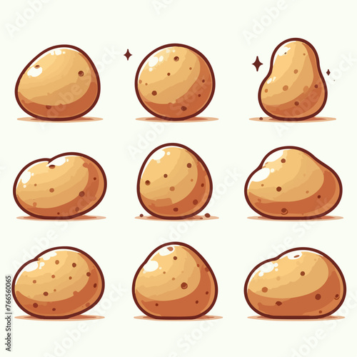 Potato vector with a simple flat design style