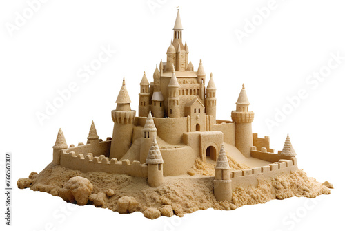 Beautiful sand castle on transparent background © Big