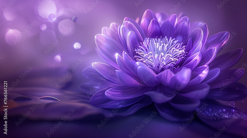 Mesmerizing Close-Up of Purple Floral Elegance with Copy Space, Highlighted Against a Harmonious Purple Setting Mesmerizing Close-Up of Purple Floral Elegance with Copy Space, Highlighted Against a Harmonious Purple Setting