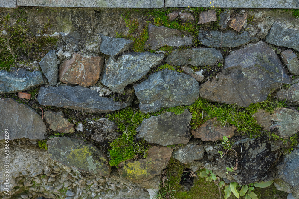 stone wall with moss