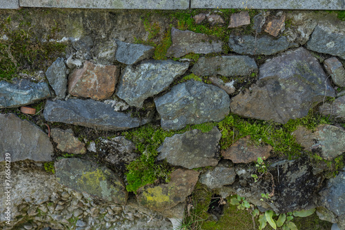 stone wall with moss