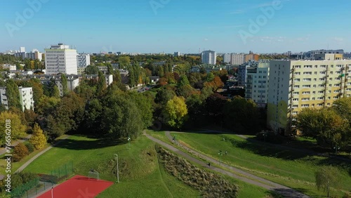 Beautiful Park Ochota Warsaw Aerial View Poland photo