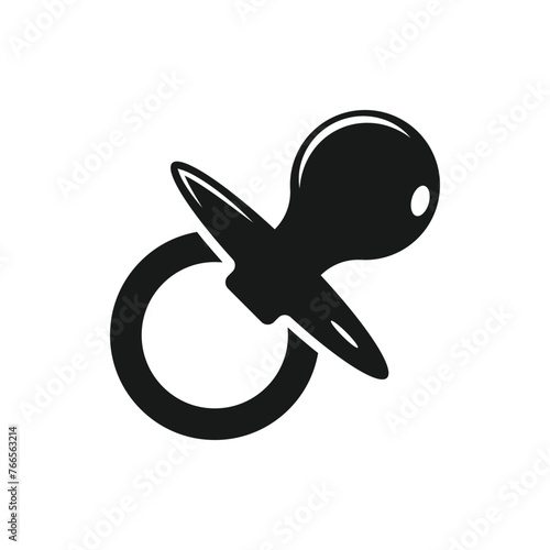 Baby pacifier, dummy, soother or teether flat vector icon