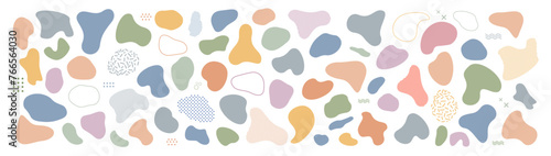 Abstract blotch shape. Random abstract liquid organic black irregular blotch shapes. Blob shape organic, vector illustration set. Collection from abstract forms for design and paint