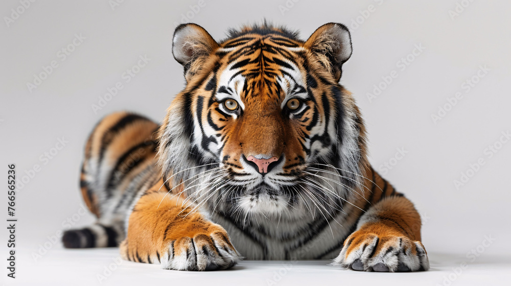 Fototapeta premium large tiger isolated on white background
