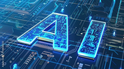 AI technology-themed in a blue color scheme.