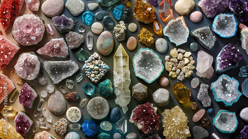 Enchanting Array of Healing Crystals with Spiritual Energies