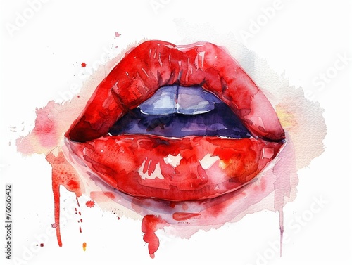  red lipstick kiss mark isolated on a white background 