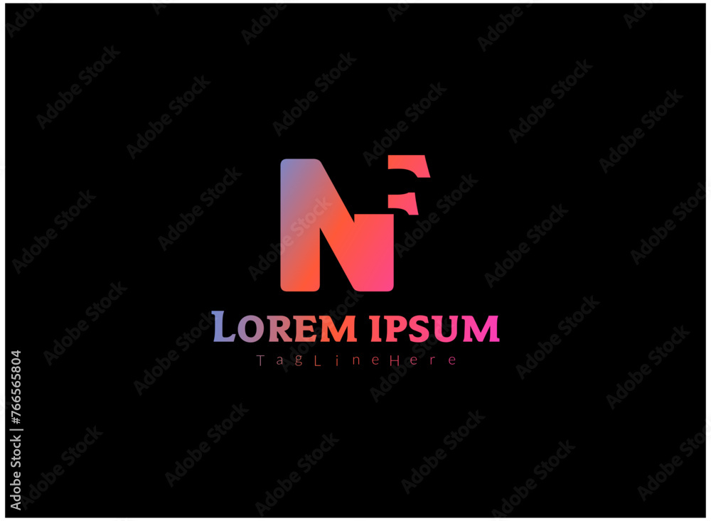 Abstract modern NF latter logo design. Abstract modern NF latter logo design.