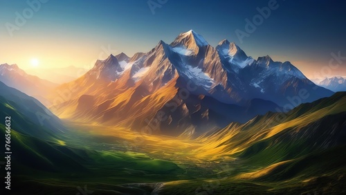 beautiful mountain artwork generated by AI 