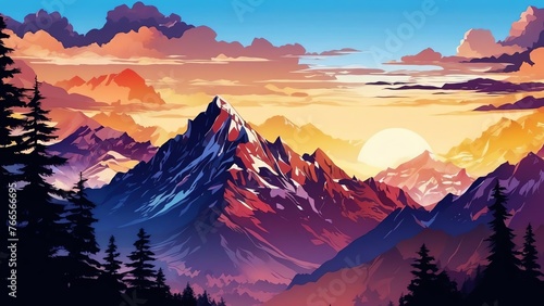 beautiful mountain artwork generated by AI 