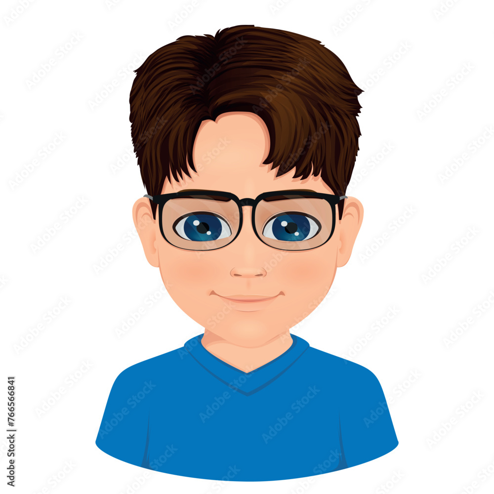 Charismatic boy with brown hair and glasses Charismatic boy with brown hair and glasses