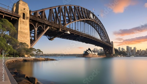 Serene Picturesque View Of The Sydney Harbour Bri Upscaled 2 photo