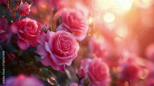 Blooming Pink Roses