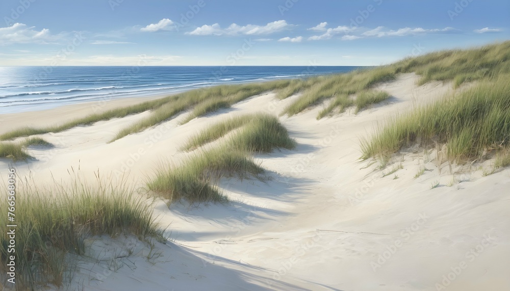 Serene Coastal Dune Landscape With Beach Grass An Upscaled 2