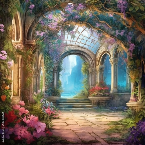 A Beautiful Secret Fairytale Garden with Flowe...   © zahidcreat0r