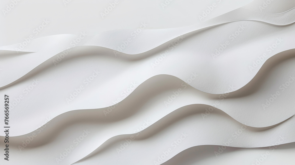 Soft white waves in a tranquil abstract design.