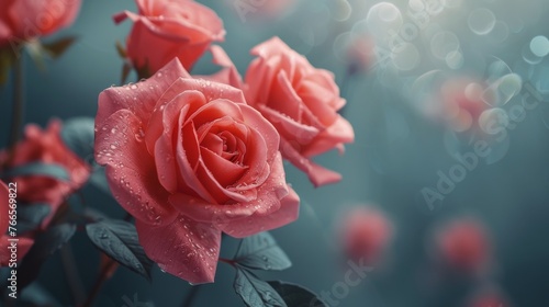 Blooming Pink Roses