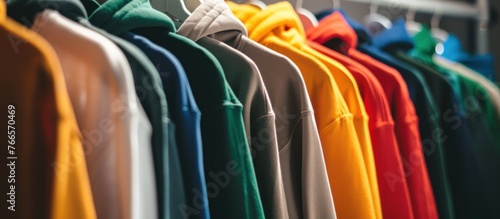 Row of different colorful t shirt photo