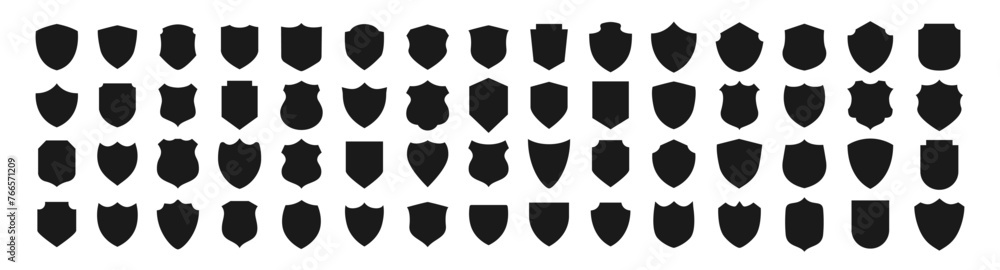Shield icons set. Protect shield vector. Design elements for concept of safety and protection - obrazy, fototapety, plakaty 