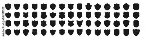 Shield icons set. Protect shield vector. Design elements for concept of safety and protection photo
