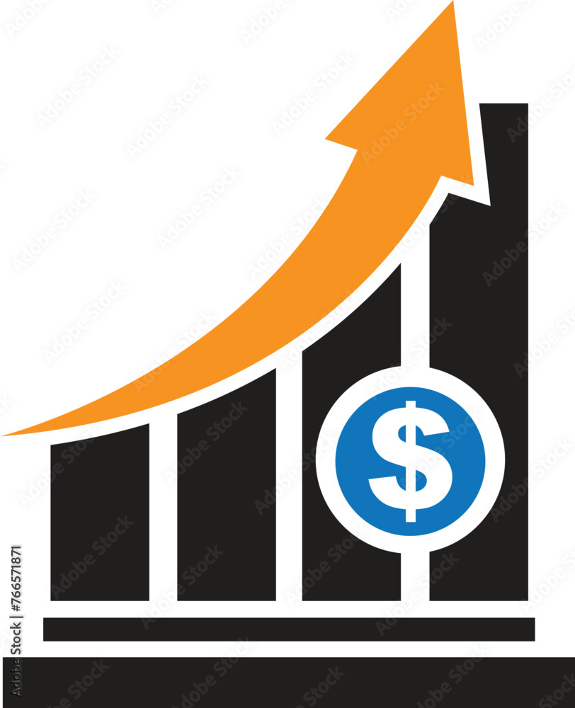money increase icon with graph vector illustration money increase icon with graph vector illustration