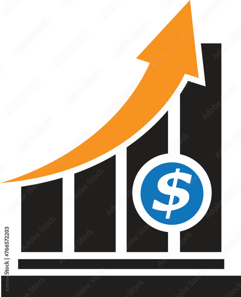 money increase icon with graph vector illustration money increase icon with graph vector illustration