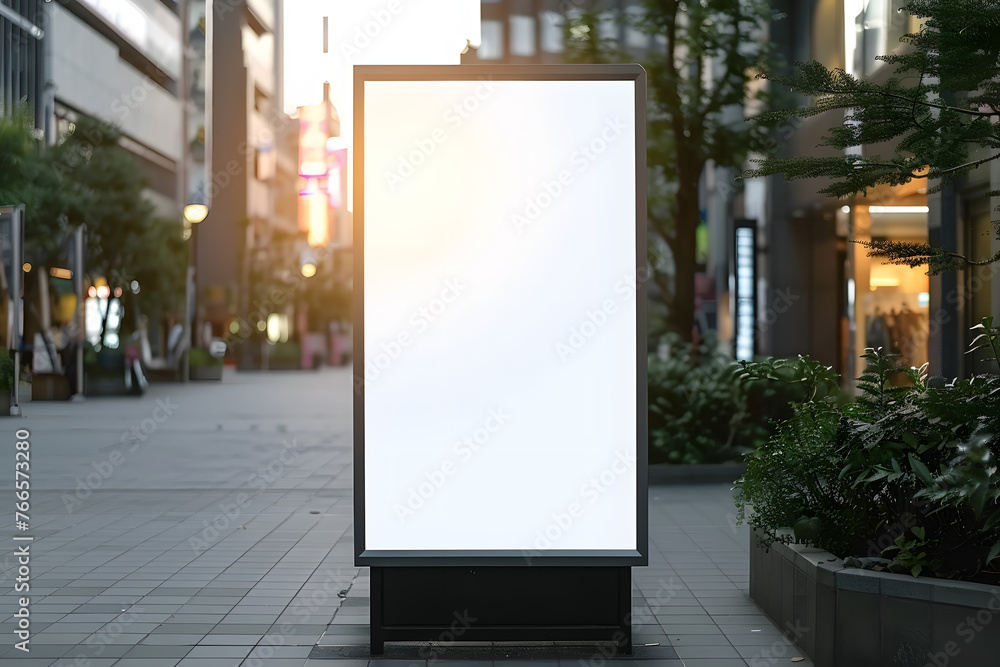display blank clean screen or signboard mockup for offers or advertisement in public area