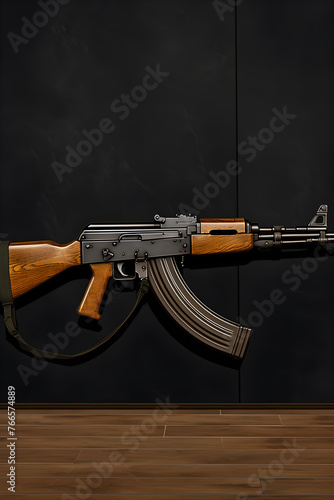 Detailed Isolated Display of the Iconic AK-47 Assault Rifle: A Symbol of Power