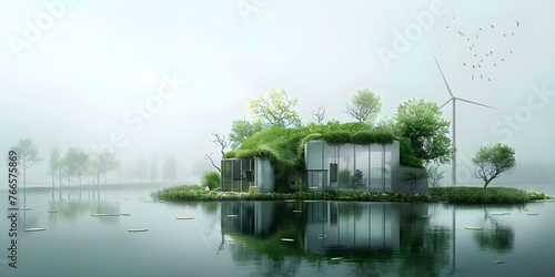 A conceptual design of a sustainable bioenergy plant highlighting renewable resources and minimizing environmental impact. Concept Sustainable Design, Renewable Energy, Bioenergy Plant