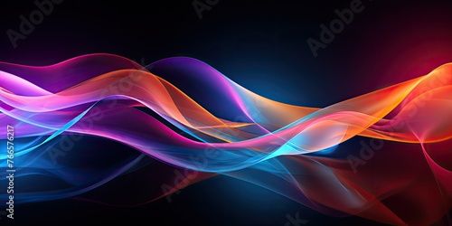 Futuristic Fusion: A Modern Abstract Banner Featuring Colorful Light Motion Against a Dark Background, Evoking a Sense of Dynamic Energy and Innovation 
