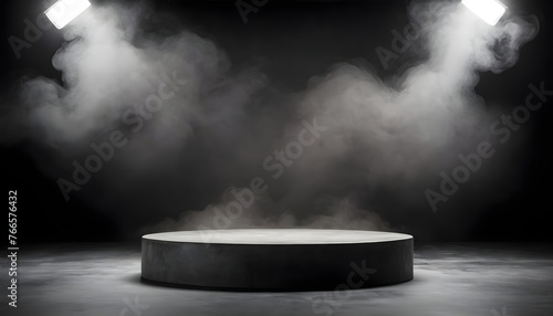 Podium Black Dark Smoke Background Product Platfor Upscaled 16