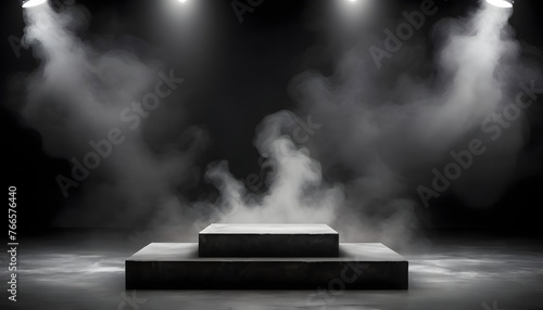 Podium Black Dark Smoke Background Product Platfor Upscaled 18
