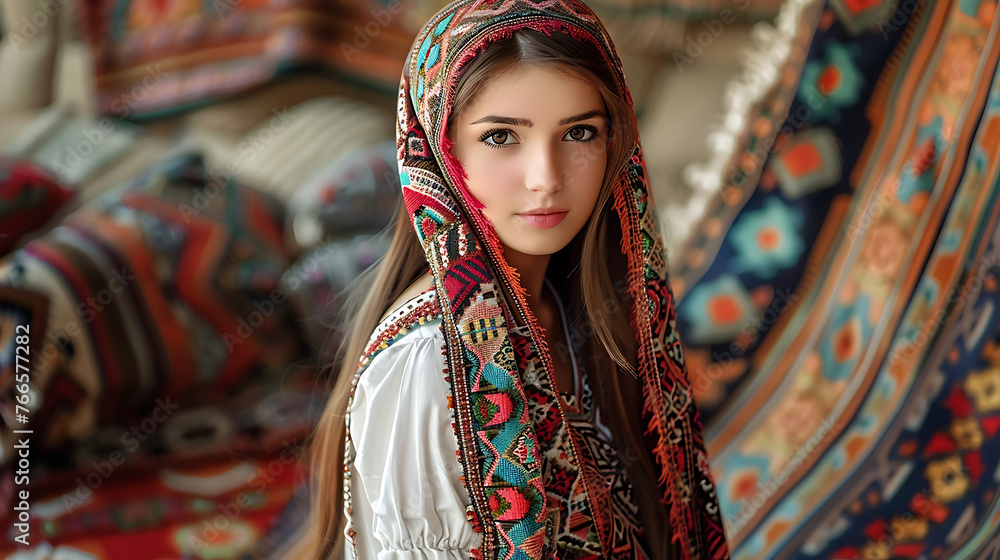 Portrait of a beautiful girl wearing a Peshawari dress Generated Ai