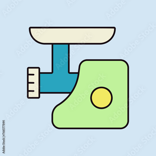 Electric meat grinder vector icon