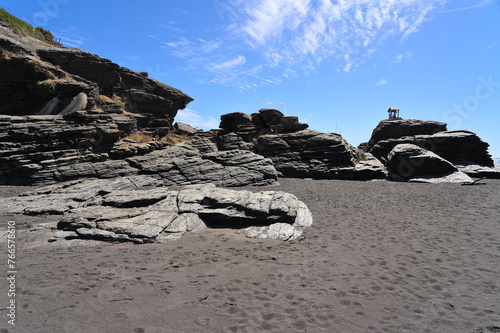 Beach of Pelline during summer (Maule region, Chile)