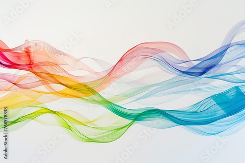 abstract colorful smoke waves on white background, copy space for text,website, flyer design