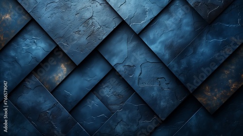 Detailed shot of electric blue tile wall with diagonal pattern