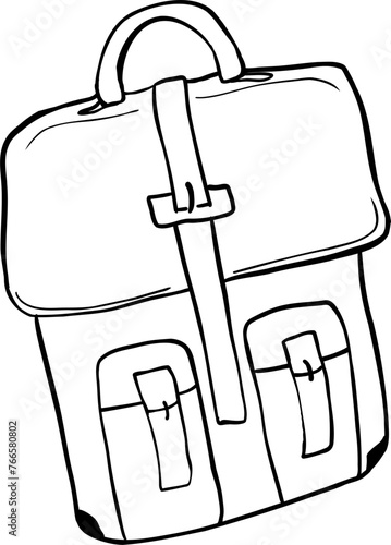 Hipster hand drawn vector illustration. Bag