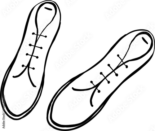 Hipster hand drawn vector illustration. Shoes