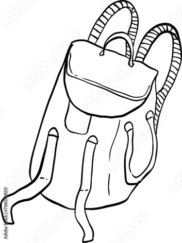 Hipster hand drawn vector illustration. Bag