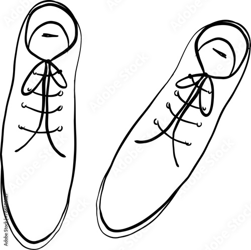 Hipster hand drawn vector illustration. Shoes