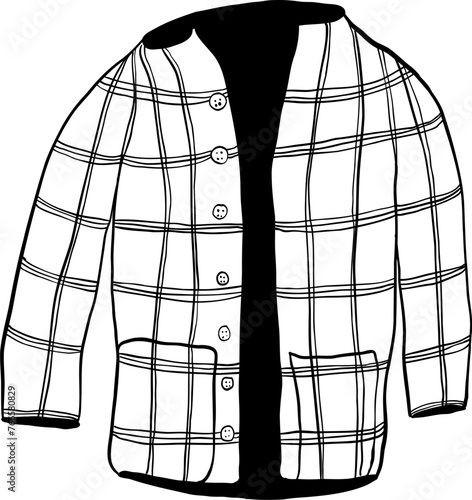 Hipster hand drawn vector illustration. Tweed jacket