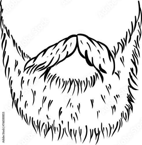 Hipster hand drawn vector illustration. Beard