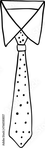 Hipster hand drawn vector illustration. Tie